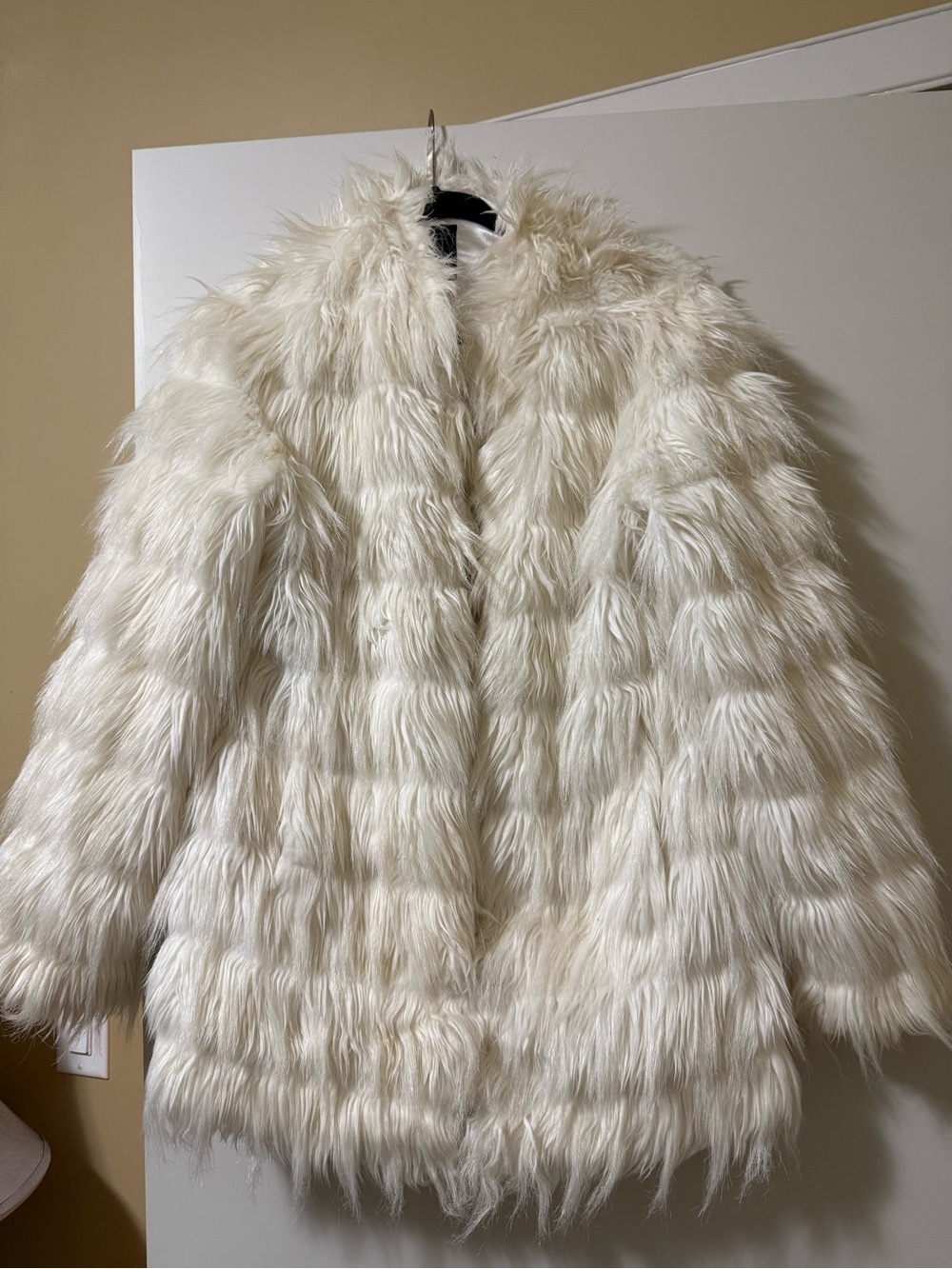 Adrienne Landau Ivory Faux Fur Teddy Jacket